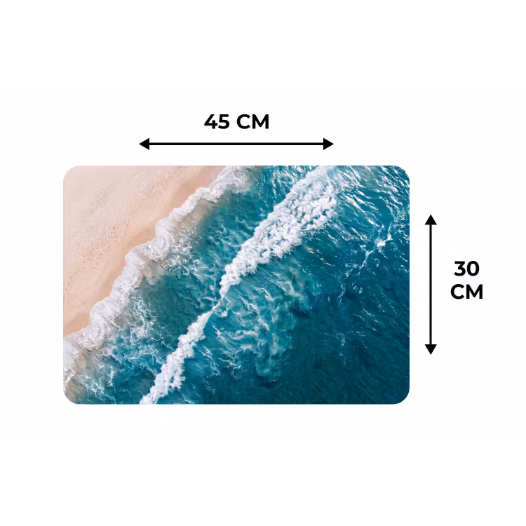 Zee - Strand - Golven - Natuur - Blauw Placemat vinyl groot -specs