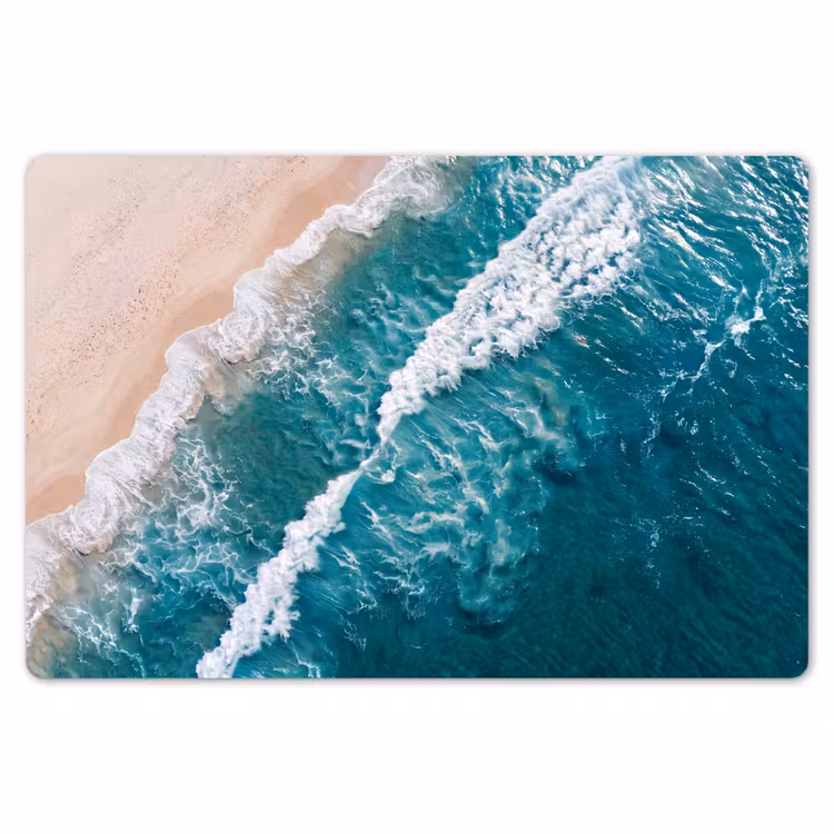 Zee - Strand - Golven - Natuur - Blauw Placemat vinyl groot -zzsfeer1_Kitchenyeah-website