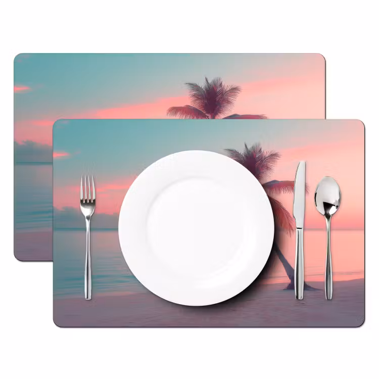 Zee - Boot - Zonsondergang Placemat vinyl groot -zzsfeer2_Kitchenyeah-website