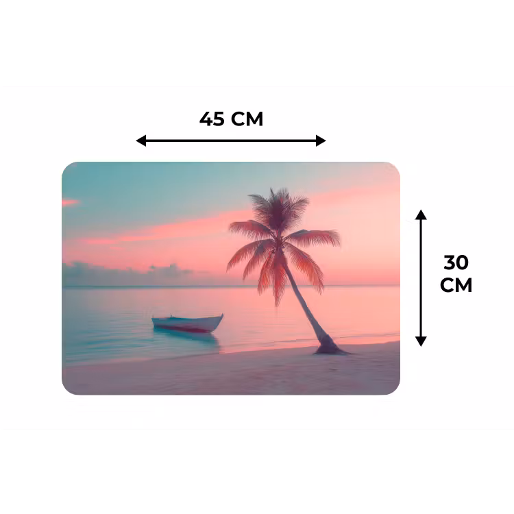 Zee - Boot - Zonsondergang Placemat vinyl groot -specs