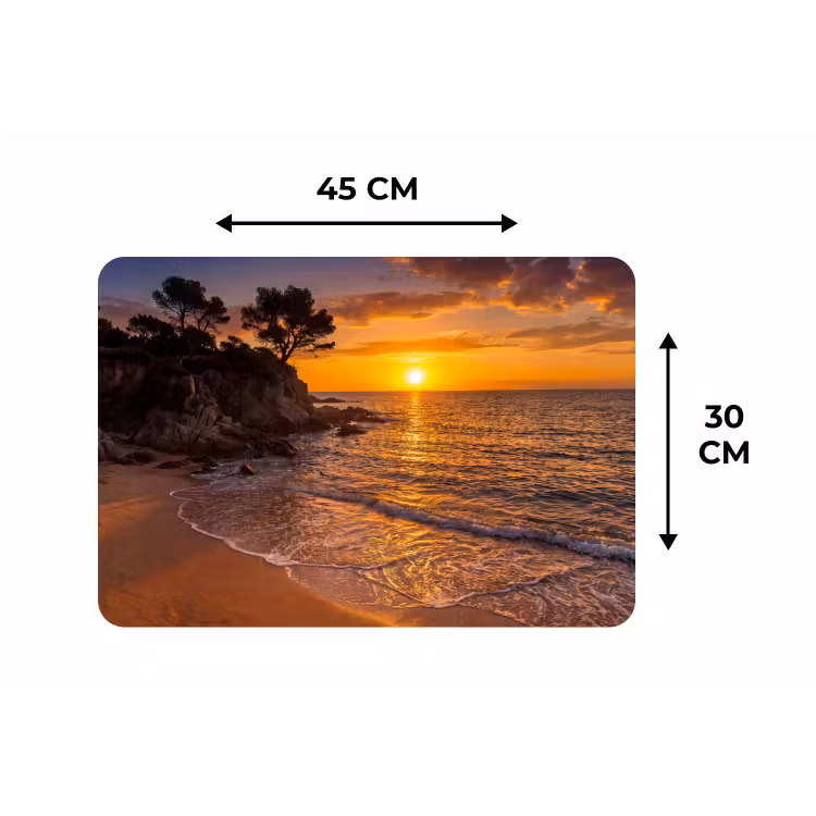 Zee - Kust - Zonsondergang - Natuur - Oranje Placemat vinyl groot -specs
