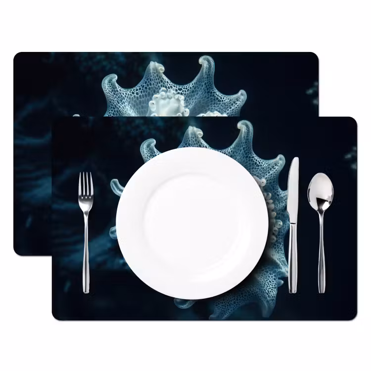 Zeewezen - Wit - Golven - Water Placemat vinyl groot -zzsfeer2_Kitchenyeah-website
