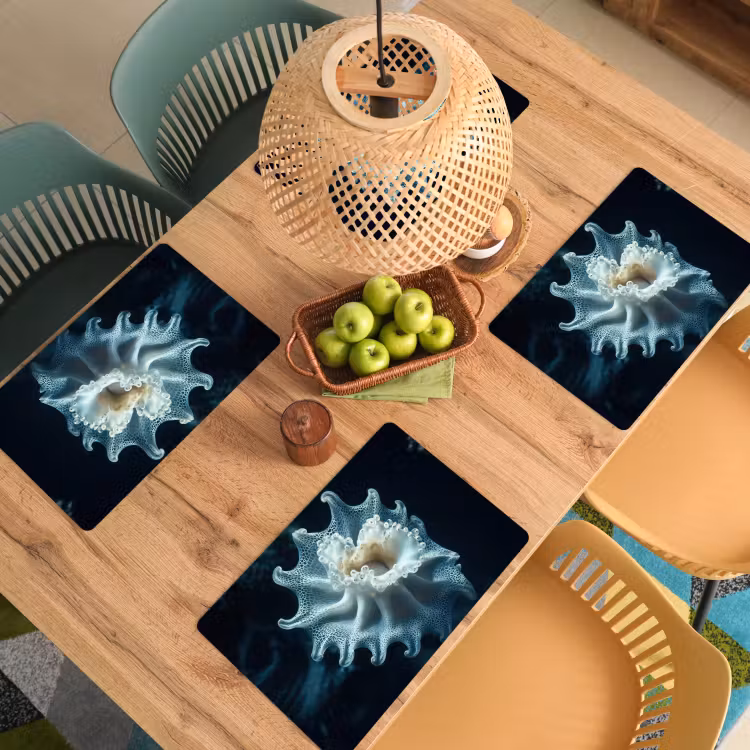 Zeewezen - Wit - Golven - Water Placemat vinyl groot -zzsfeer5_Kitchenyeah-website
