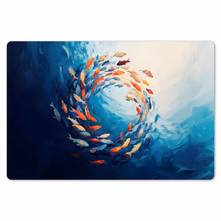 Zee - Vissen - Kleurrijk - Dynamisch Placemat vinyl groot -zzsfeer1_Kitchenyeah-website