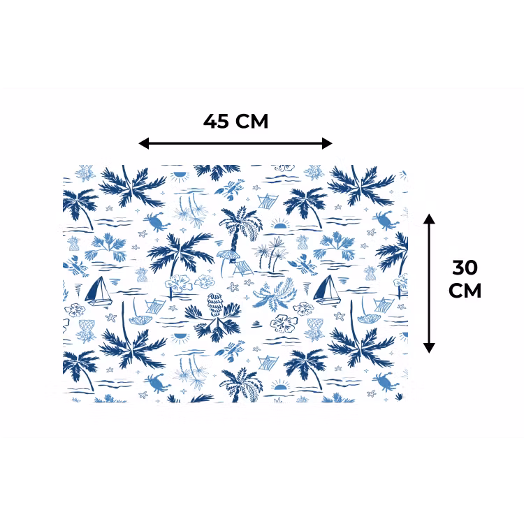 Zee - Strand - Blauw - Wit Placemat vinyl groot 368 -specs