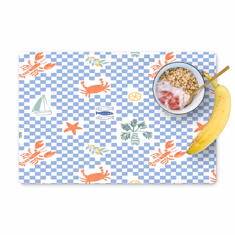Zee - Sfeer -  Zeilboot - Blauw Placemat vinyl groot 368 -zzzproduct_Kitchenyeah-website