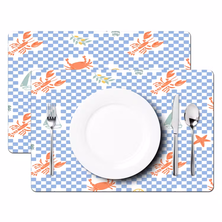 Zee - Sfeer -  Zeilboot - Blauw Placemat vinyl groot 368 -zzsfeer2_Kitchenyeah-website