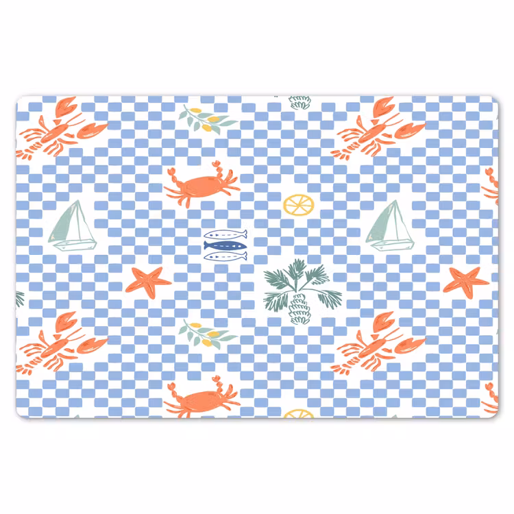 Zee - Sfeer -  Zeilboot - Blauw Placemat vinyl groot 368 -zzsfeer1_Kitchenyeah-website