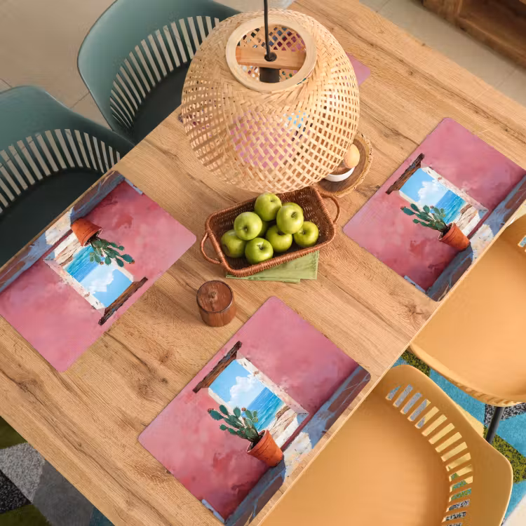 Zee - Roze - Cactus Placemat vinyl groot -zzsfeer5_Kitchenyeah-website
