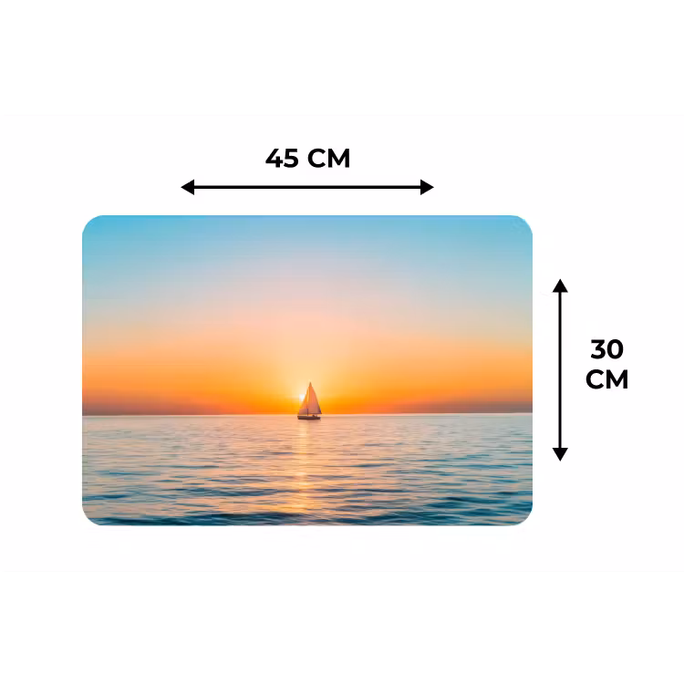 Zee - Zeilboot - Zonsondergang Placemat vinyl groot -specs