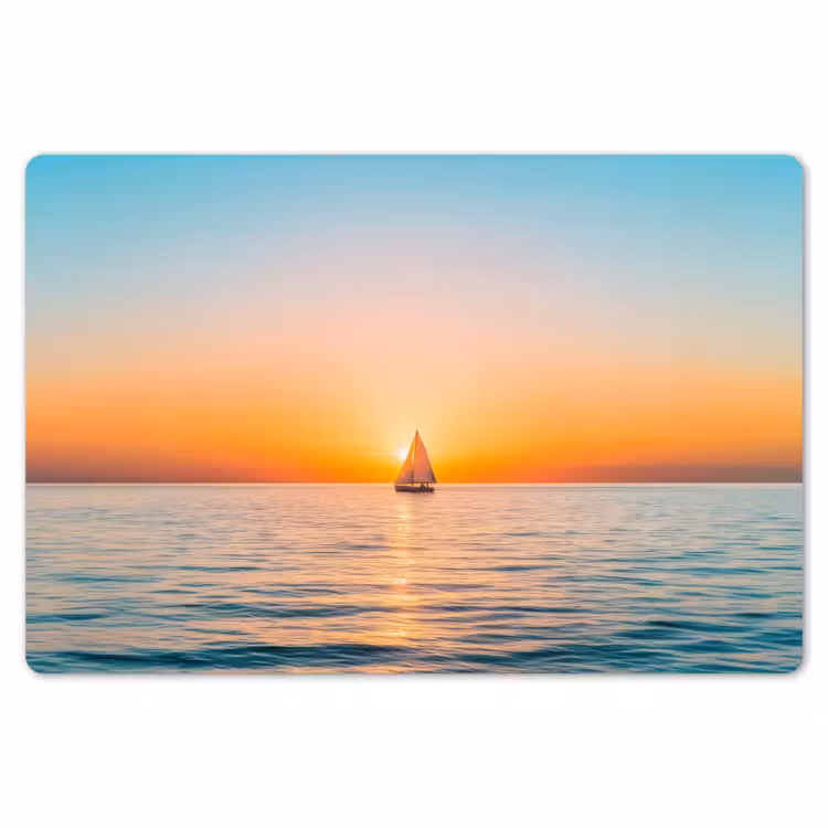 Zee - Zeilboot - Zonsondergang Placemat vinyl groot -zzsfeer1_Kitchenyeah-website