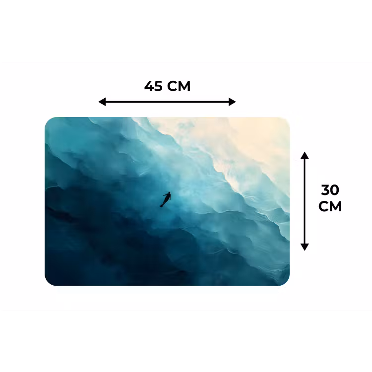 Zee - Silhouet - Abstract - Blauw Placemat vinyl groot -specs