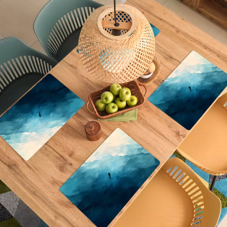 Zee - Silhouet - Abstract - Blauw Placemat vinyl groot -zzsfeer5_Kitchenyeah-website