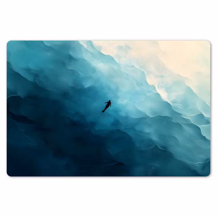 Zee - Silhouet - Abstract - Blauw Placemat vinyl groot -zzsfeer1_Kitchenyeah-website