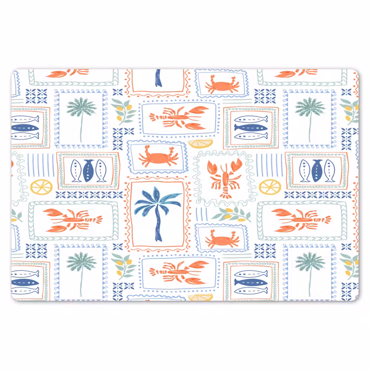 Italiaans - Zee - Sfeer - Krab - Multi Placemat vinyl groot 368 -zzsfeer1_Kitchenyeah-website