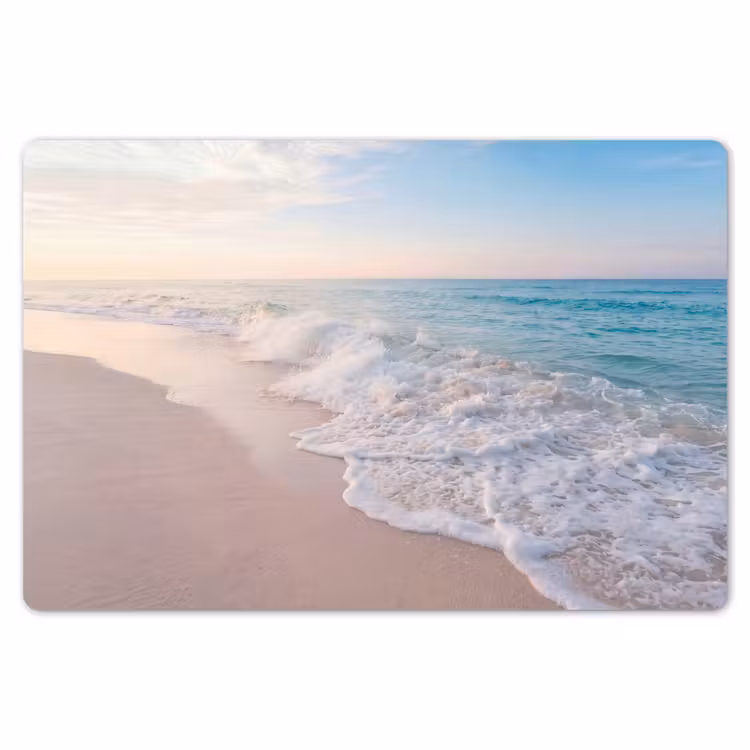 Zee - Golven - Strand - Natuur - Wit Placemat vinyl groot -zzsfeer1_Kitchenyeah-website