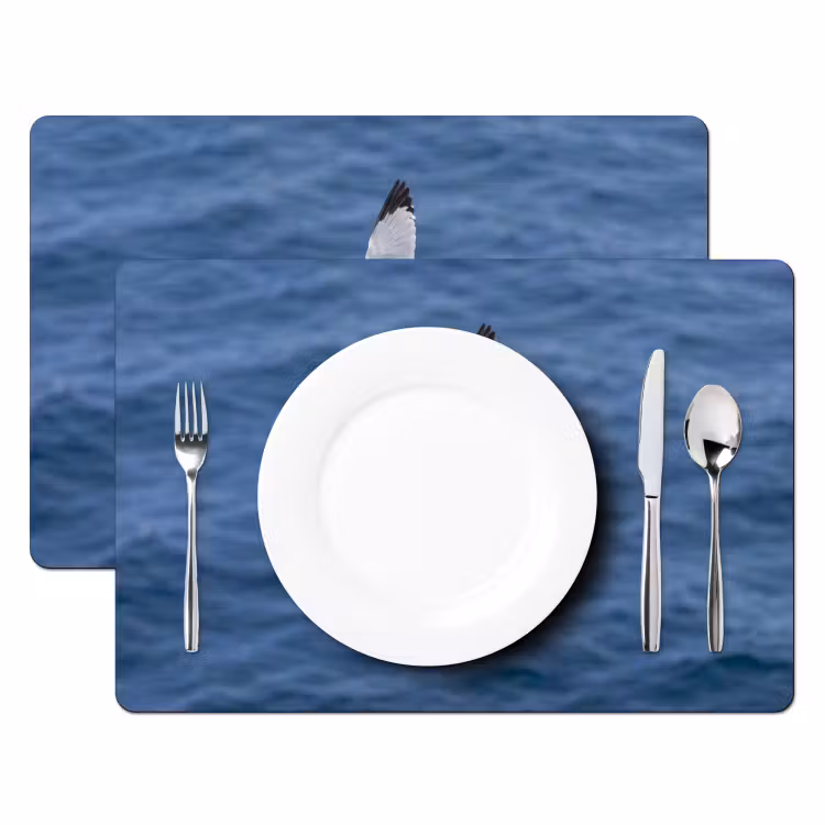 Zeemeeuw - Oceaan - Blauw Placemat vinyl groot -zzsfeer2_Kitchenyeah-website