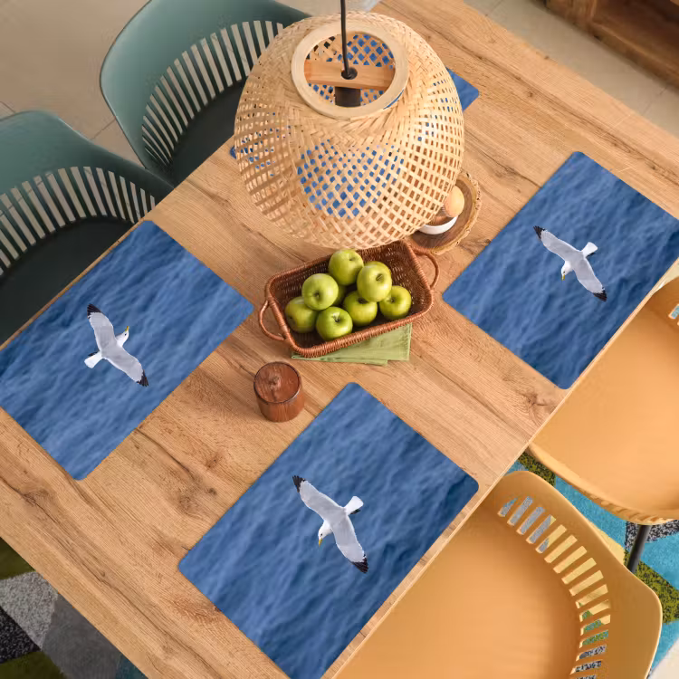 Zeemeeuw - Oceaan - Blauw Placemat vinyl groot -zzsfeer5_Kitchenyeah-website
