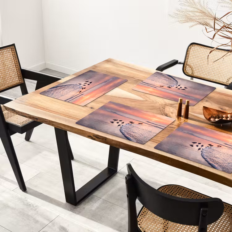 Meeuwen - Strand - Zee - Roze Placemat vinyl groot -zzsfeer4_Kitchenyeah-website