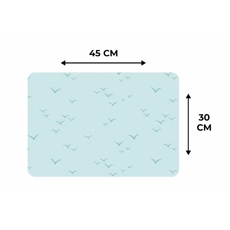 Meeuwen - Mint - Patroon Placemat vinyl groot 368 -specs