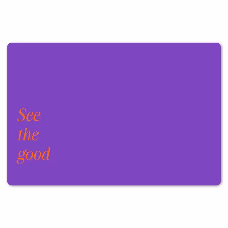 See the good - Oranje - Paars Placemat vinyl groot -zzsfeer1_Kitchenyeah-website