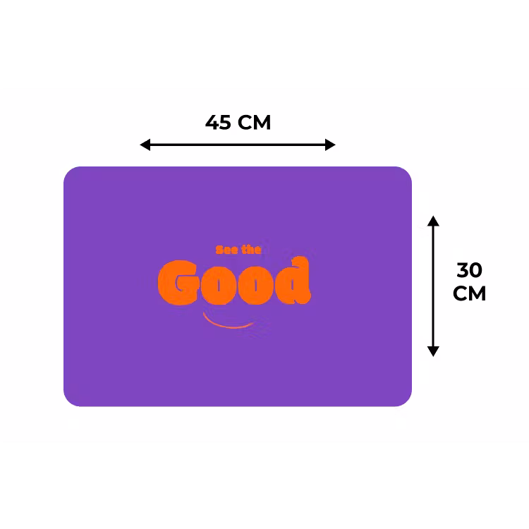 See the good - Oranje - Paars - Smiley Placemat vinyl groot -specs