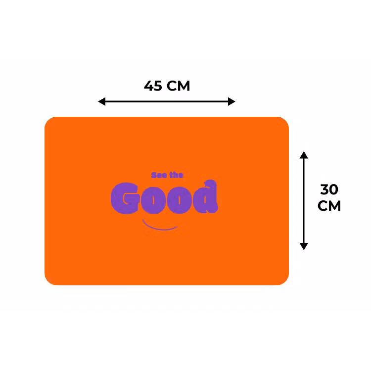 See the good - Paars - Oranje - Smiley Placemat vinyl groot -specs