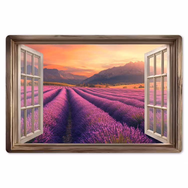 Doorkijk - Lavendel - Landschap - Bloemen - Paars Placemat vinyl groot -zzsfeer1_Kitchenyeah-website
