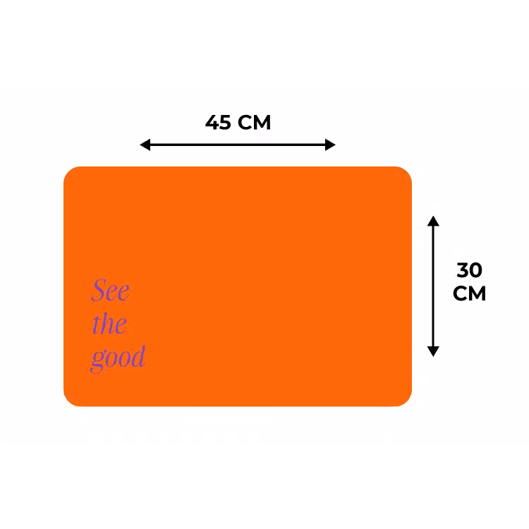 See te good - Paars - Oranje Placemat vinyl groot -specs