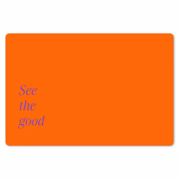 See te good - Paars - Oranje Placemat vinyl groot -zzsfeer1_Kitchenyeah-website