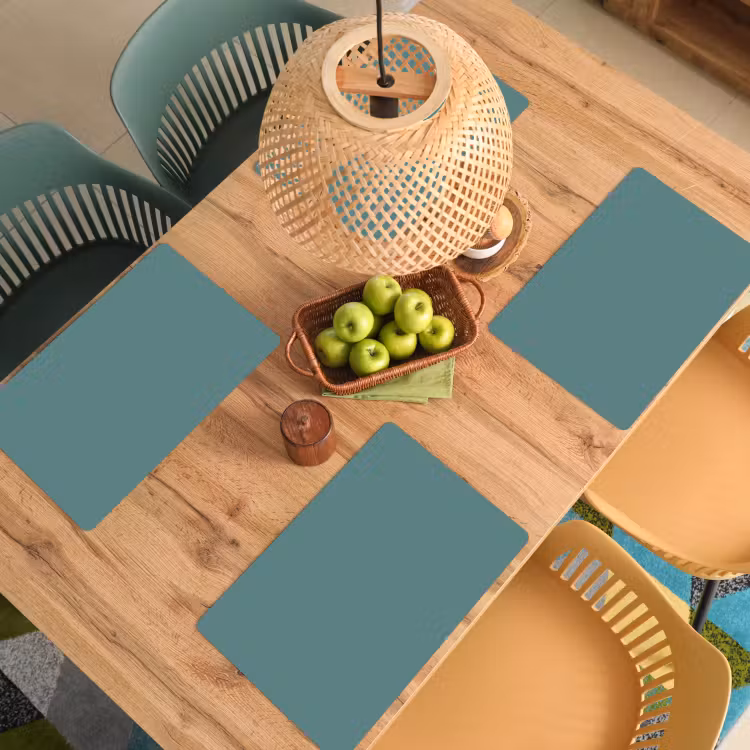 Serene - Teal - Blauw Placemat vinyl groot 368 -zzsfeer5_Kitchenyeah-website