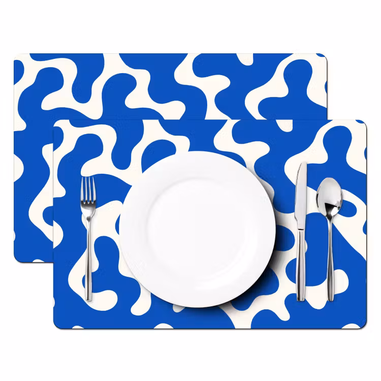 Vormen - Abstract - Blauw - Golven Placemat vinyl groot -zzsfeer2_Kitchenyeah-website