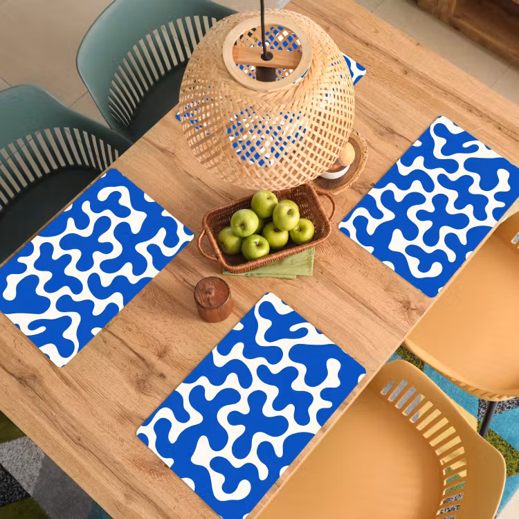 Vormen - Abstract - Blauw - Golven Placemat vinyl groot -zzsfeer5_Kitchenyeah-website
