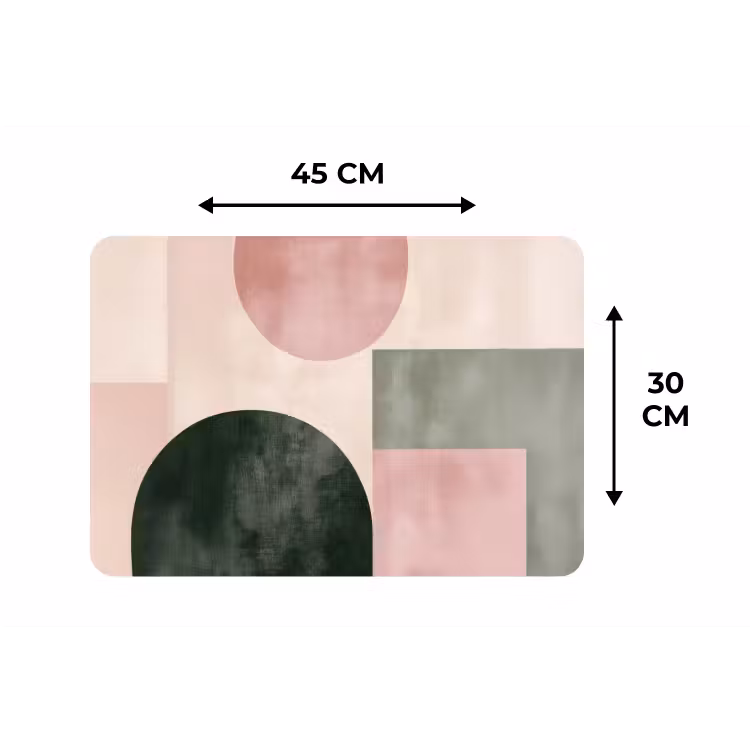 Vormen - Abstract - Cirkel - Zwart Placemat vinyl groot -specs