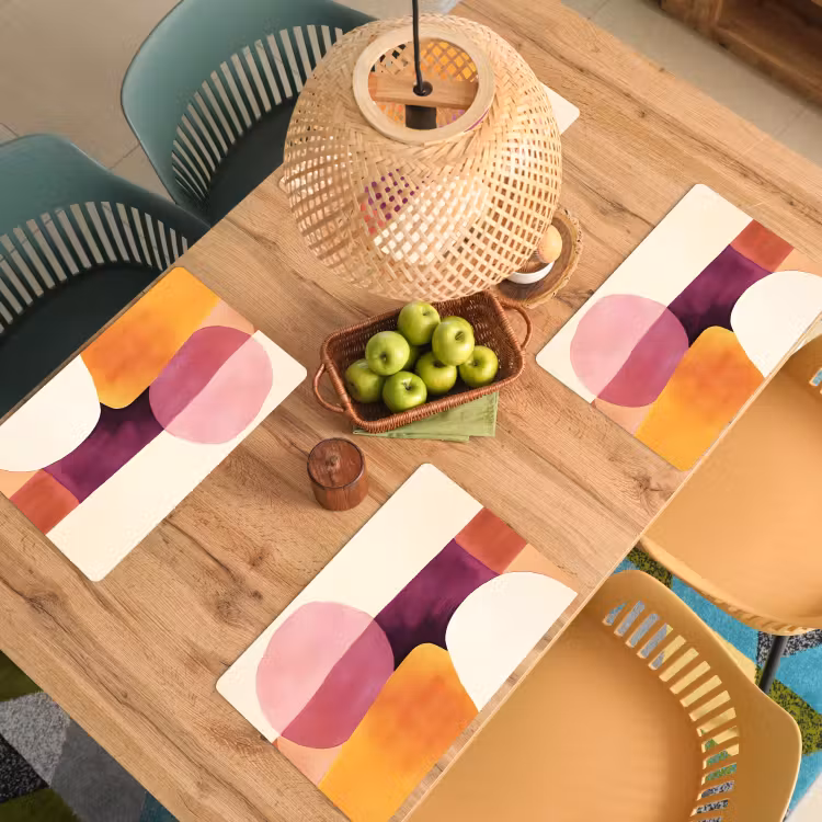 Vormen - Abstract - Kleurrijk Placemat vinyl groot -zzsfeer5_Kitchenyeah-website