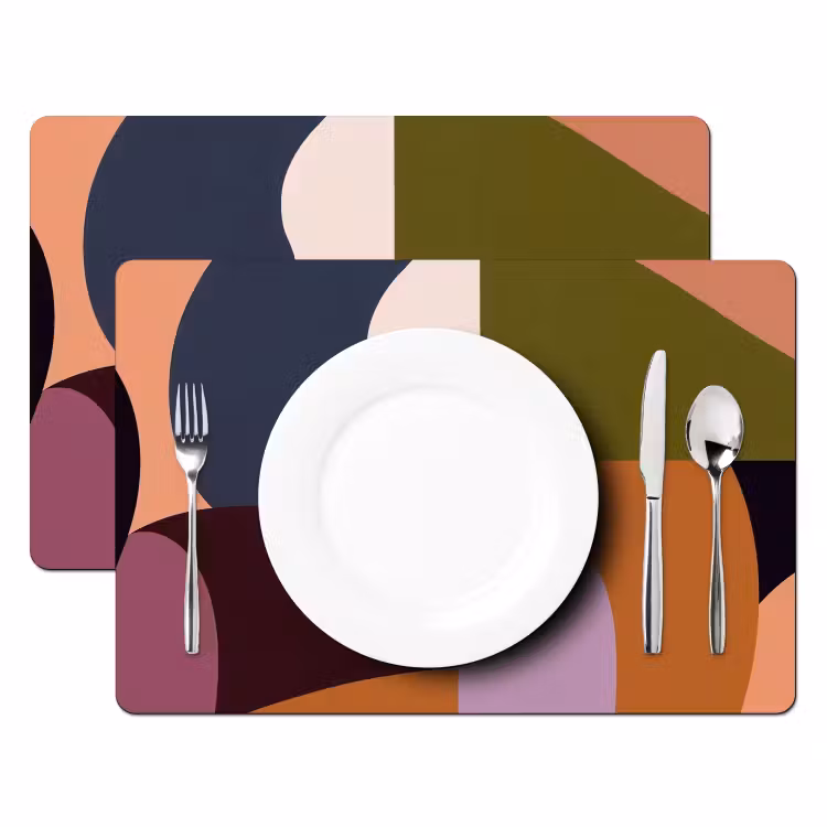 Vormen - Abstract - Kleuren - Vierkant Placemat vinyl groot -zzsfeer2_Kitchenyeah-website