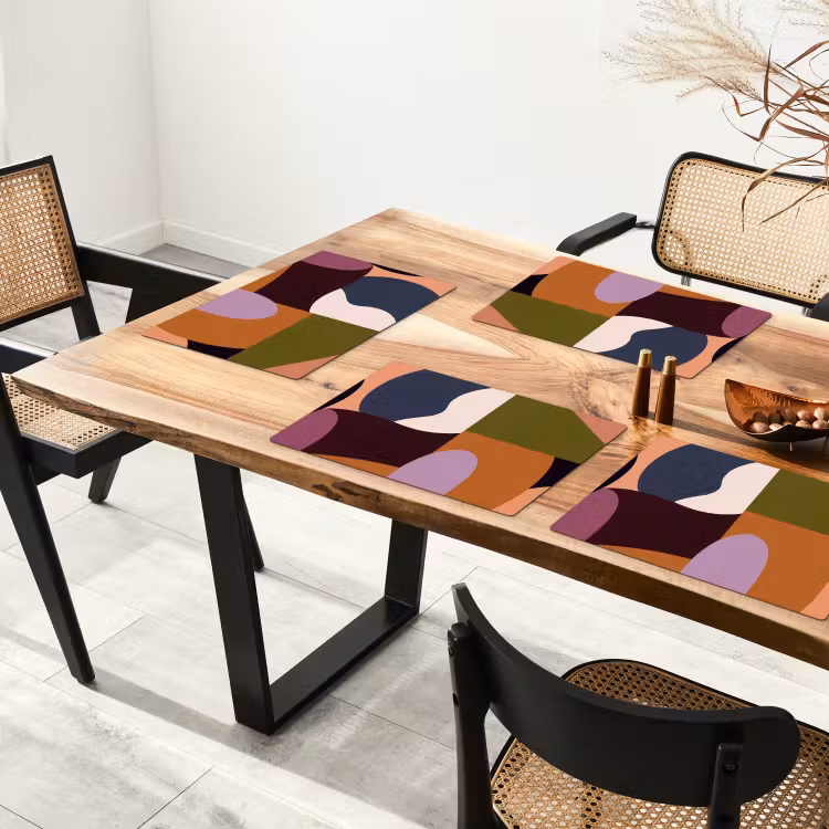 Vormen - Abstract - Kleuren - Vierkant Placemat vinyl groot -zzsfeer4_Kitchenyeah-website