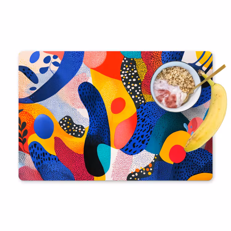 Vormen - Abstract - Stippels - Blauw Placemat vinyl groot -zzzproduct_Kitchenyeah-website