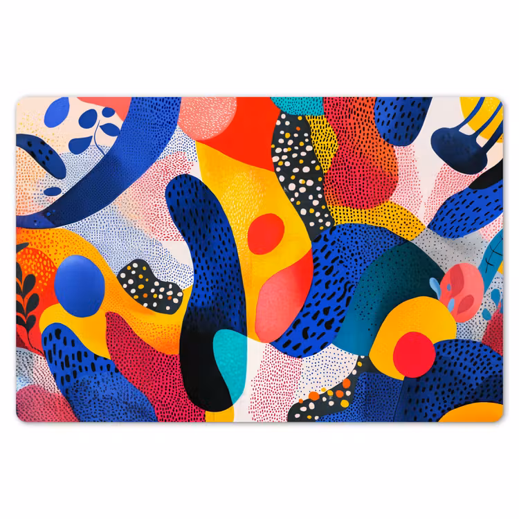 Vormen - Abstract - Stippels - Blauw Placemat vinyl groot -zzsfeer1_Kitchenyeah-website
