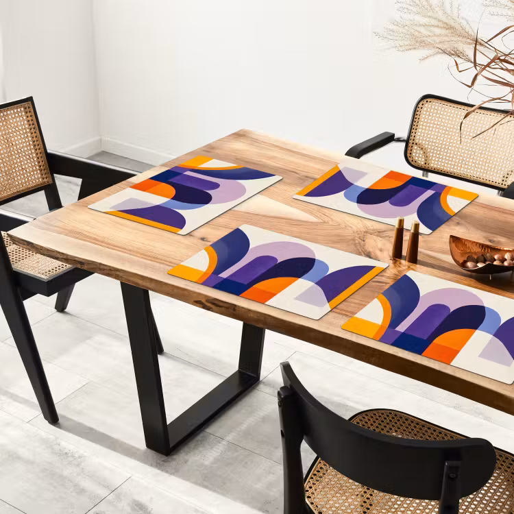 Vormen - Abstract - Grafisch - Oranje Placemat vinyl groot -zzsfeer4_Kitchenyeah-website