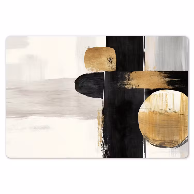 Vormen - Penseelstreken - Abstract - Goud Placemat vinyl groot -zzsfeer1_Kitchenyeah-website