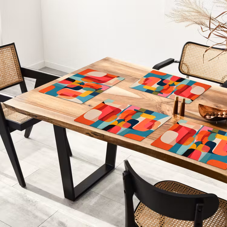 Vormen - Kleurrijk - Abstract - Vlakken Placemat vinyl groot -zzsfeer4_Kitchenyeah-website
