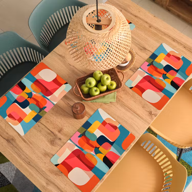Vormen - Kleurrijk - Abstract - Vlakken Placemat vinyl groot -zzsfeer5_Kitchenyeah-website