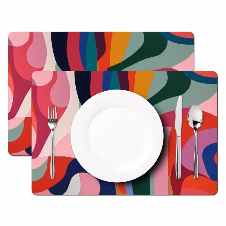 Vormen - Bochten - Kleurrijk - Abstract Placemat vinyl groot -zzsfeer2_Kitchenyeah-website
