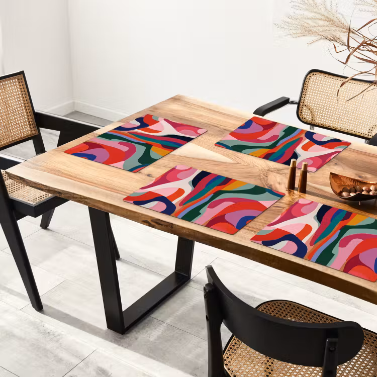 Vormen - Bochten - Kleurrijk - Abstract Placemat vinyl groot -zzsfeer4_Kitchenyeah-website