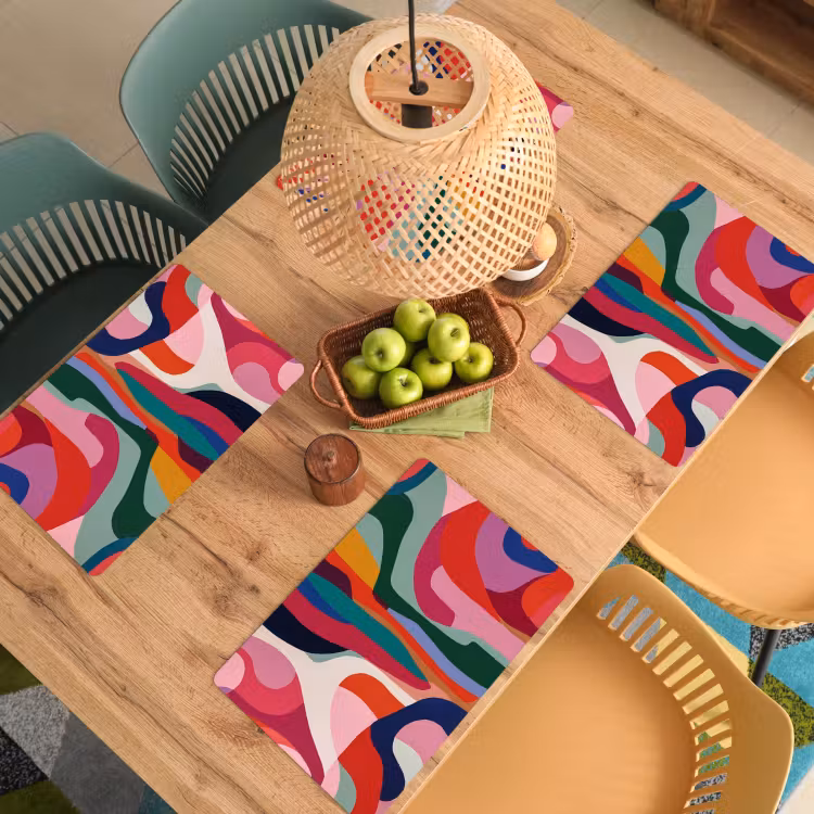 Vormen - Bochten - Kleurrijk - Abstract Placemat vinyl groot -zzsfeer5_Kitchenyeah-website