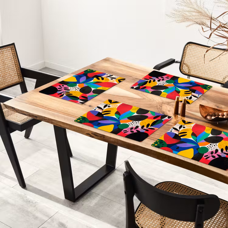 Vormen - Stippen - Kleurrijk Placemat vinyl groot -zzsfeer4_Kitchenyeah-website