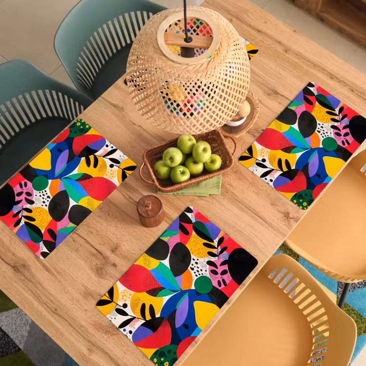 Vormen - Stippen - Kleurrijk Placemat vinyl groot -zzsfeer5_Kitchenyeah-website