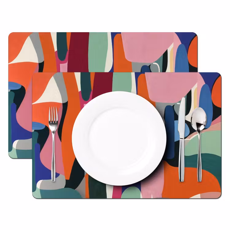 Vormen - Ritmisch - Kleuren - Abstract Placemat vinyl groot -zzsfeer2_Kitchenyeah-website