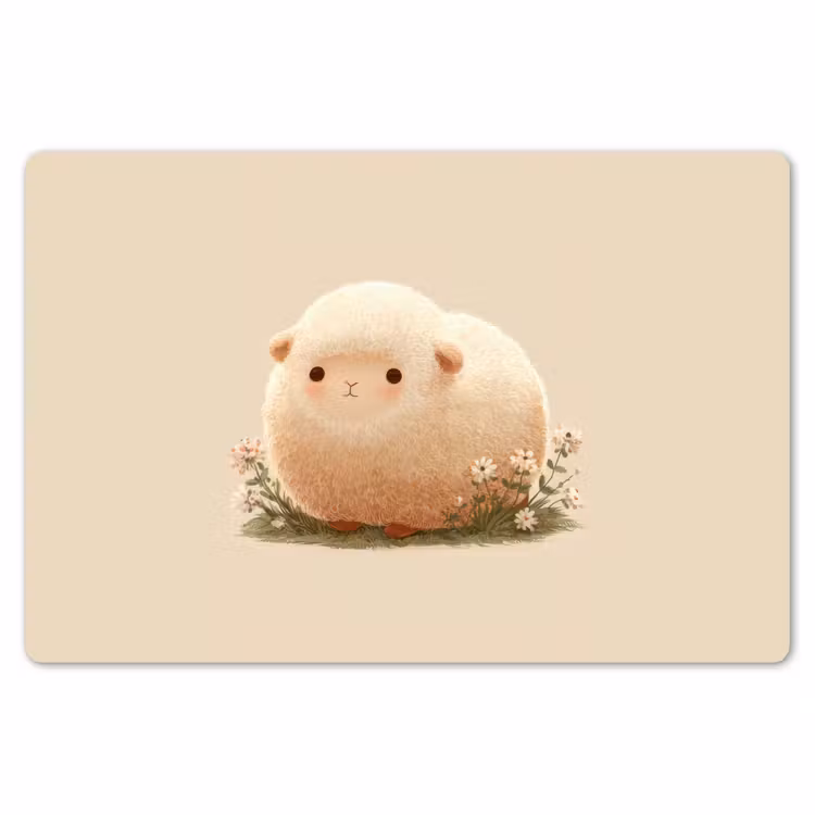 Schaap - Beige - Bloemen Placemat vinyl groot -zzsfeer1_Kitchenyeah-website